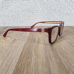 GUCCI GG Authentic FRAMES‎ ONLY Rectangular Squared Burgundy Womens Eyeglasses